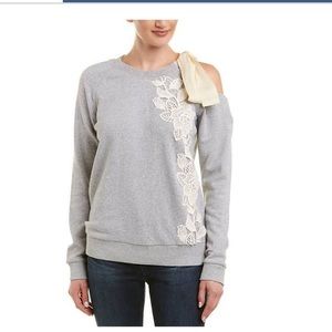 Women’s cold shoulder sweater with embroidery